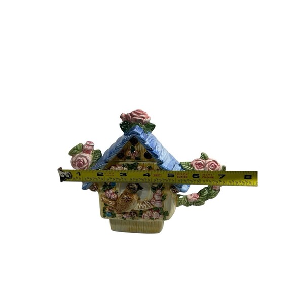 Mini Teapot Floral Bird House Ceramic Unique Spring Summer - Picture 7 of 14